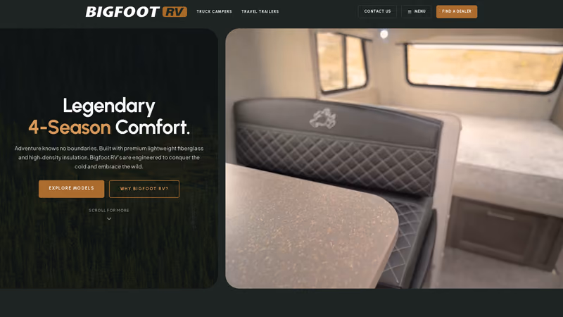 Bigfoot RV website by TheBomb® for four-season fiberglass campers built in BC